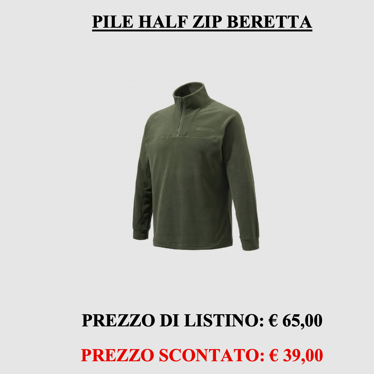 Beretta – Pile Half zip fleece, immagine 1 di 5