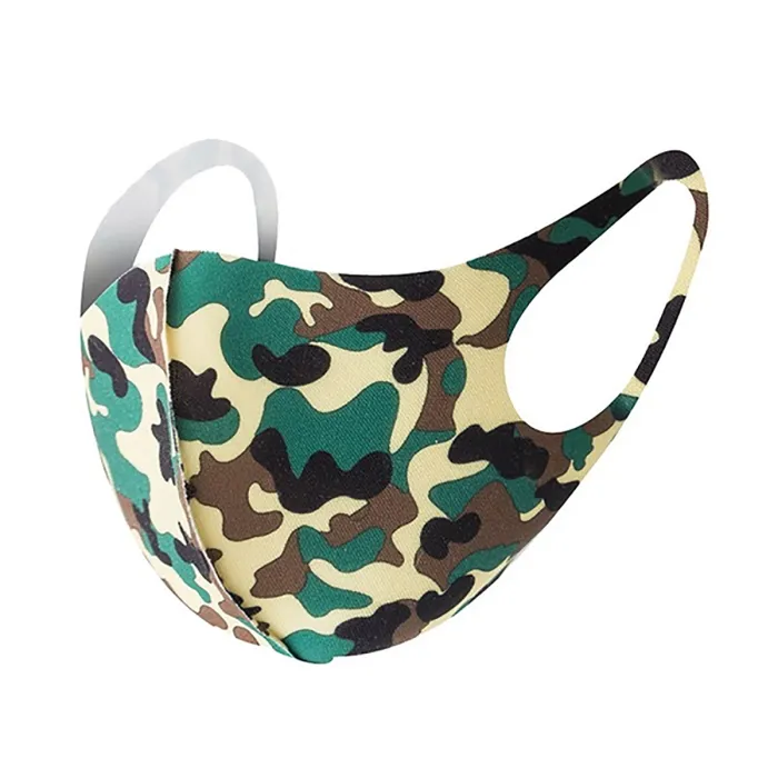 Mund-Nase-Abdeckung / Community Maske -Camouflage Grün- für Sie und Ihn