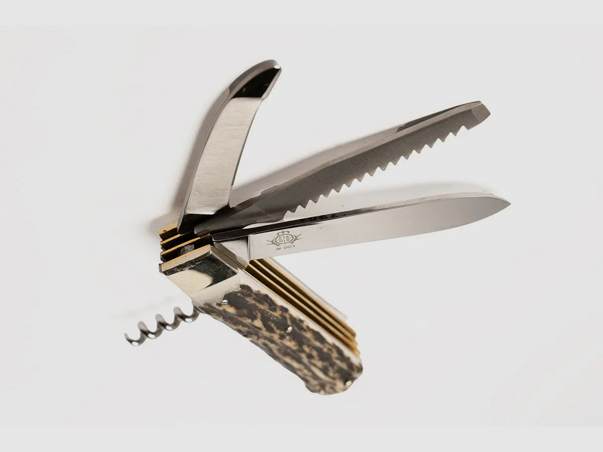 Couteau de poche de chasse PUMA 4 pièces édition FAOS "Cerf"