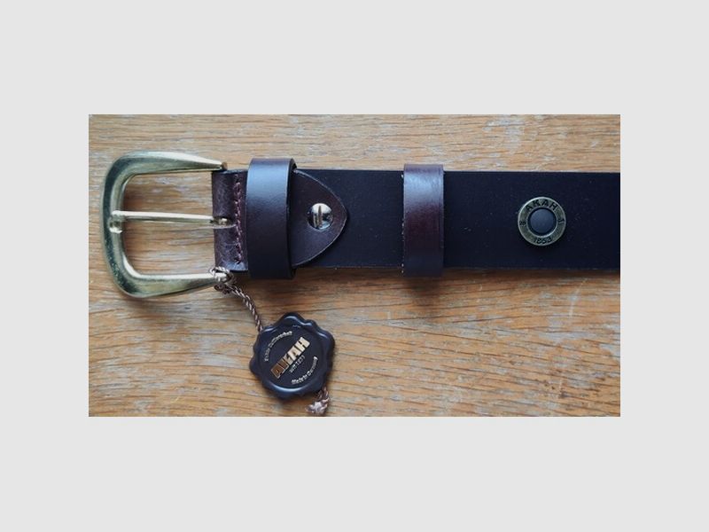 AKAH Jagd Jäger Gürtel Patrone Echt Leder | BW 105 cm- 120cm | 4 cm breit | braun