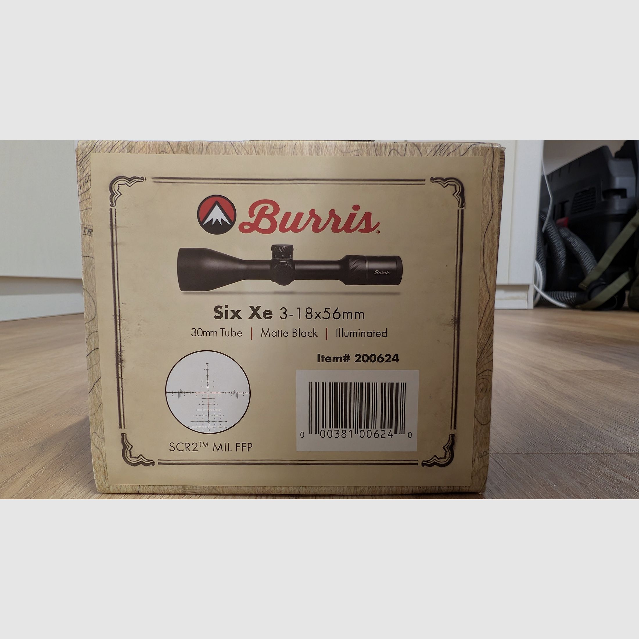 Burris Six XE 3-18x56 SCR2 Mil FFP, riflescope, like new