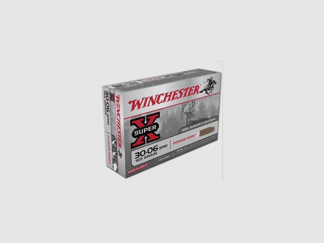 Winchester patroon voor geweer kal. 30-06 SPRG kogel Super X Power Point, afbeelding 2 van 2
