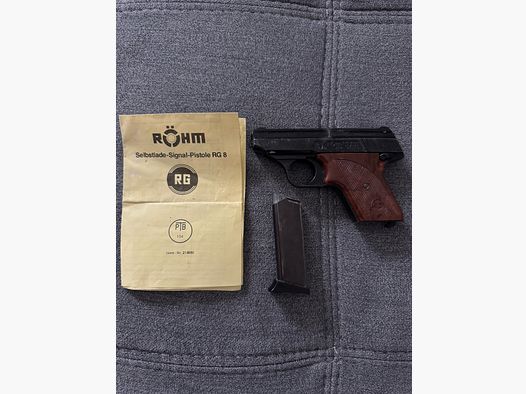 Blank pistol Röhm RG 8 (8mm blank, PTB 154) – heavily used with manual & magazine