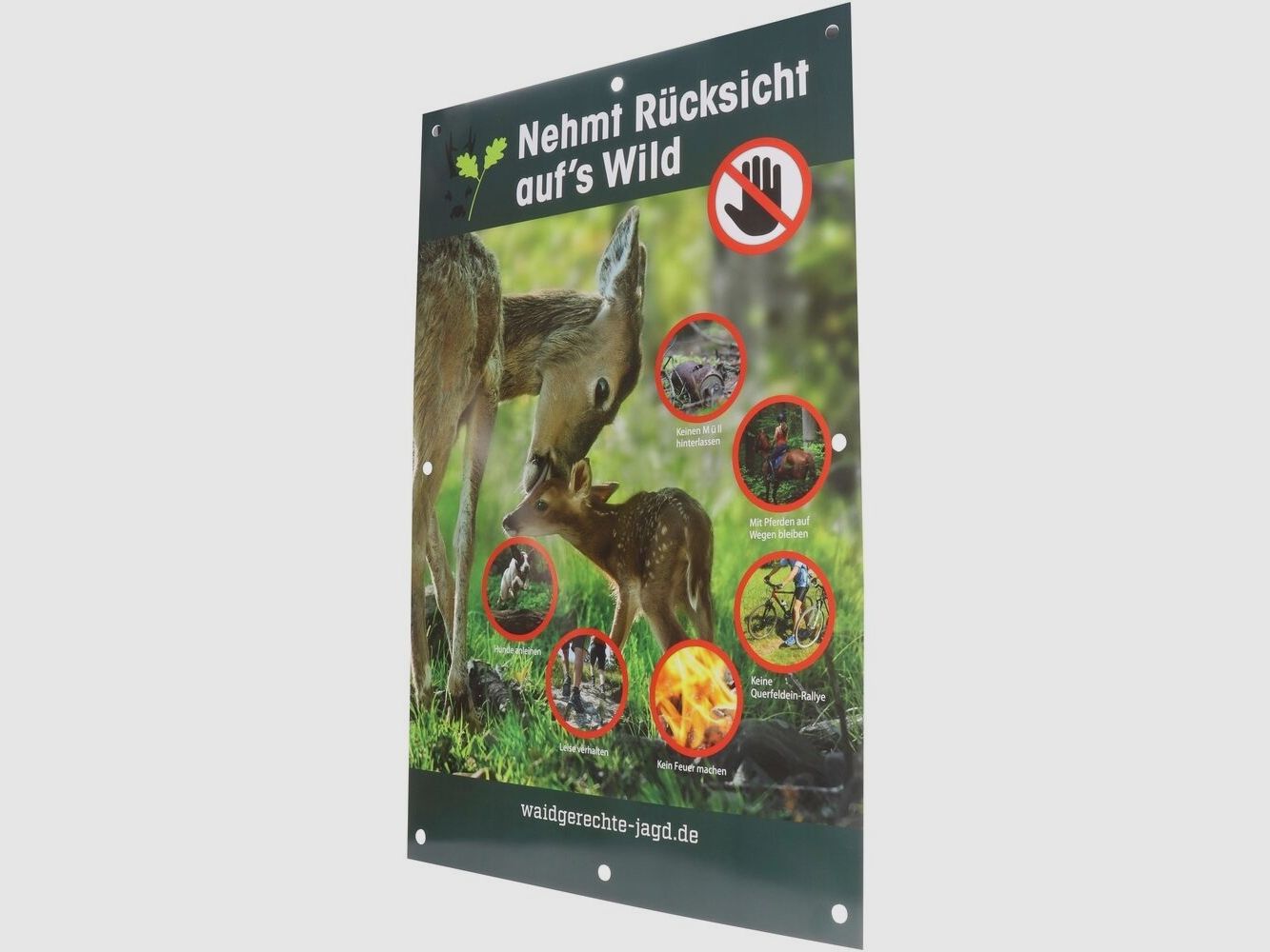 Waidgerechte Jagd Hinweisschild Rücksicht auf's Wild - 3er-Pack