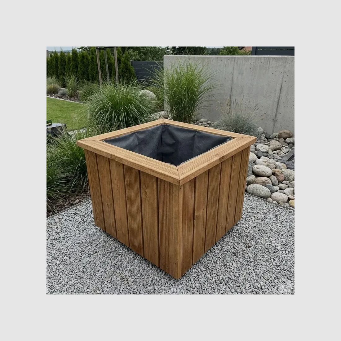 Quadratisches Blumenbeet aus geotextilem Holz 40 X 40 X 40 cm druckimprägniert, Bild 9 von 14