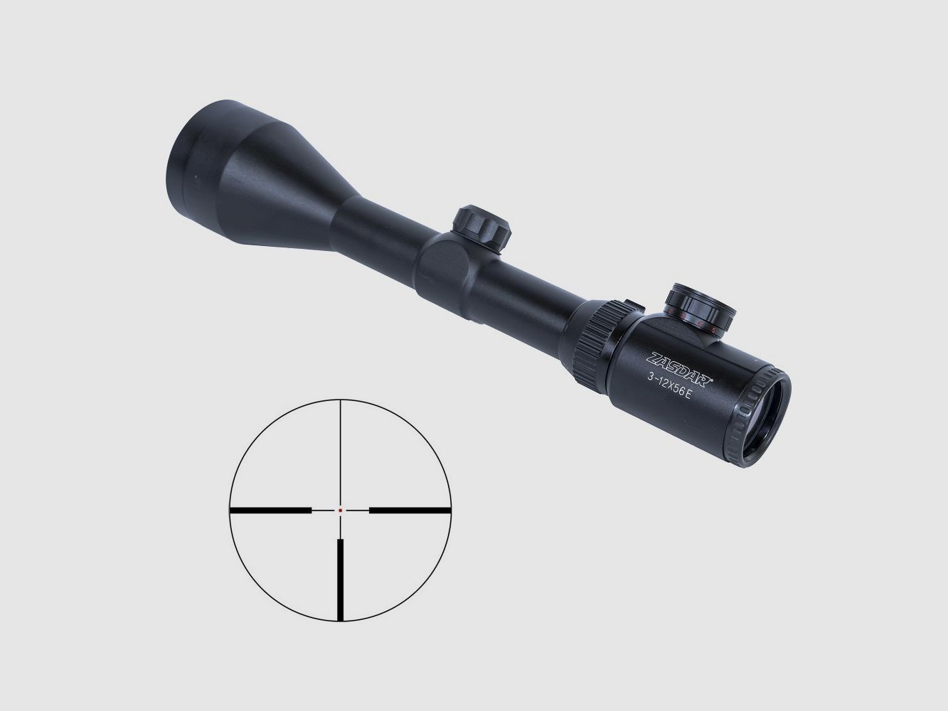 Zielfernrohr Zasdar 3-12×56 mm. Beleuchtet