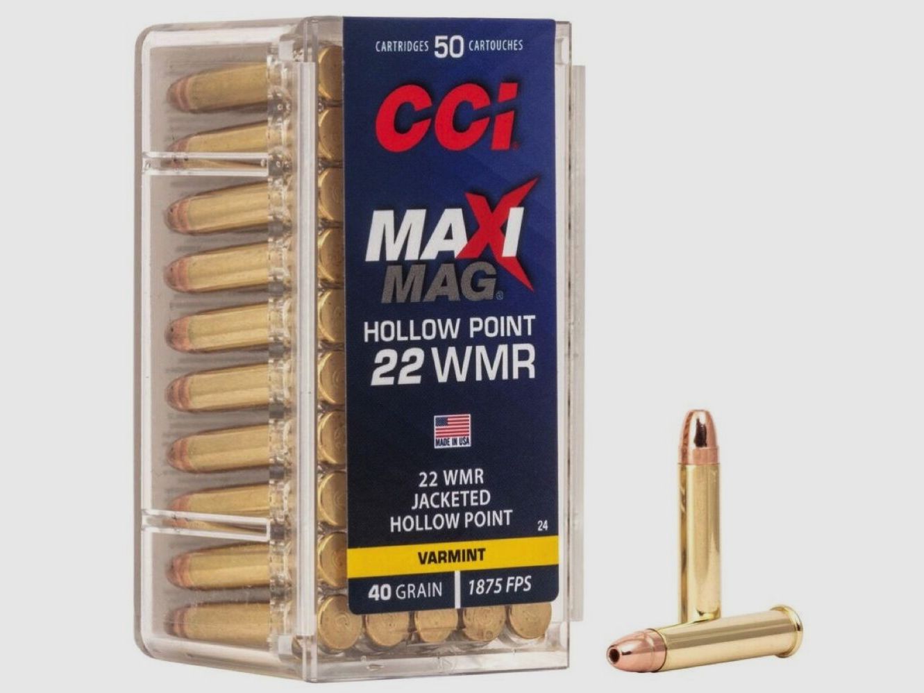 CCI Maxi-Mag JHP 40grs 50St .22wmr