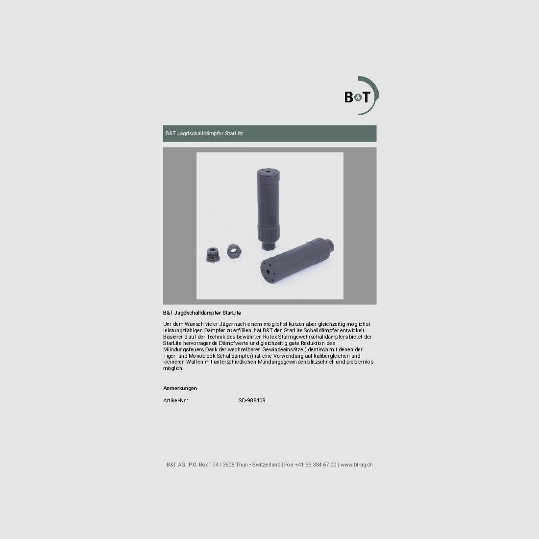 B&T StarLite 6.3-8.2mm, M13x1 right