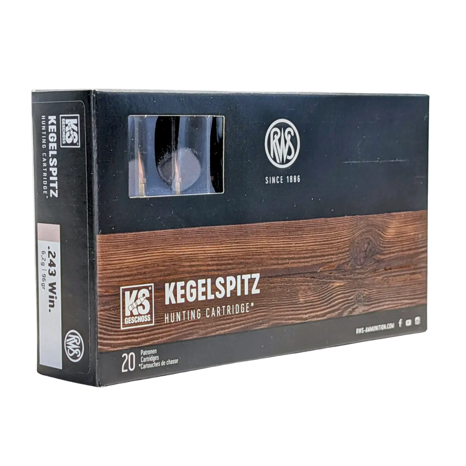 RWS .243Win Kegelspitz 96gr 20-Schuss