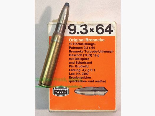 DWM, Karlsruhe Büchsenpatronen 9,3x64