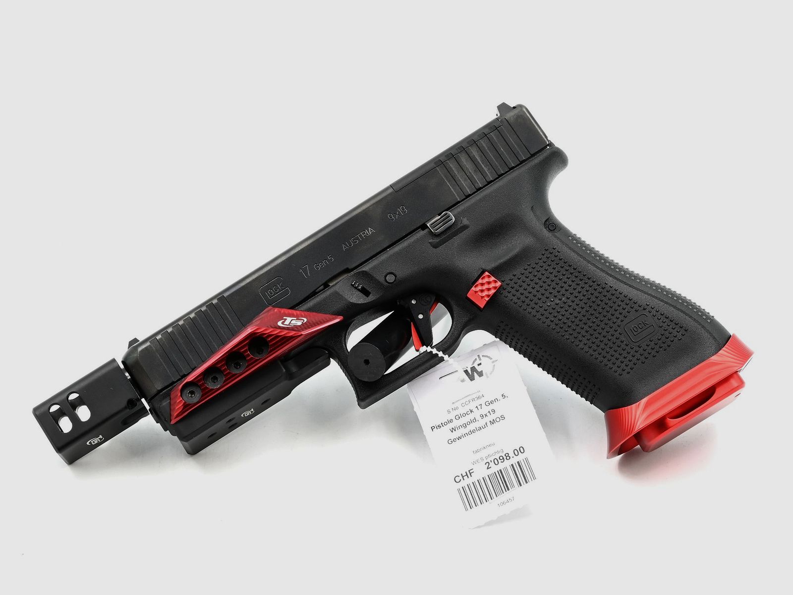 Pistole Wingold Glock 17 Gen5 MOS, 9×19, mit Gewindelauf, Bild 1 von 2