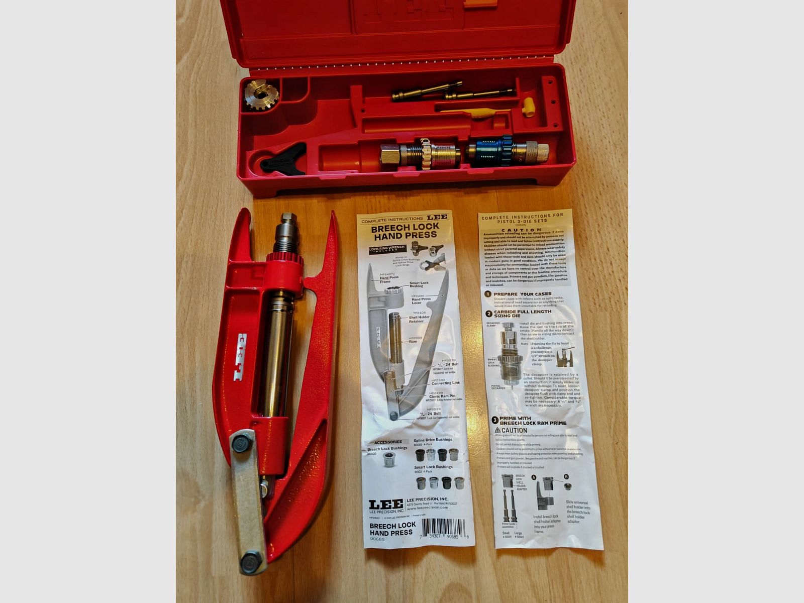 Lee Precision 9 mm Luger reloading set with Breech Lock hand press | NEW | Currently not available!