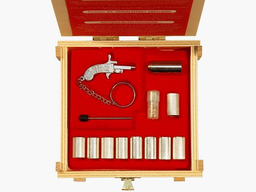 BERLOQUE Pistole 24-Karat-vergoldet mit passender Holzkassette