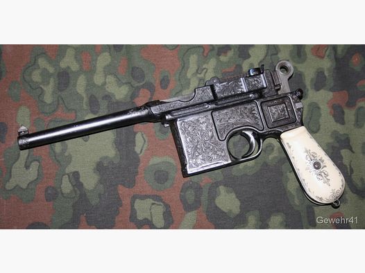 Mauser C96 "large ring hammer" voll graviert