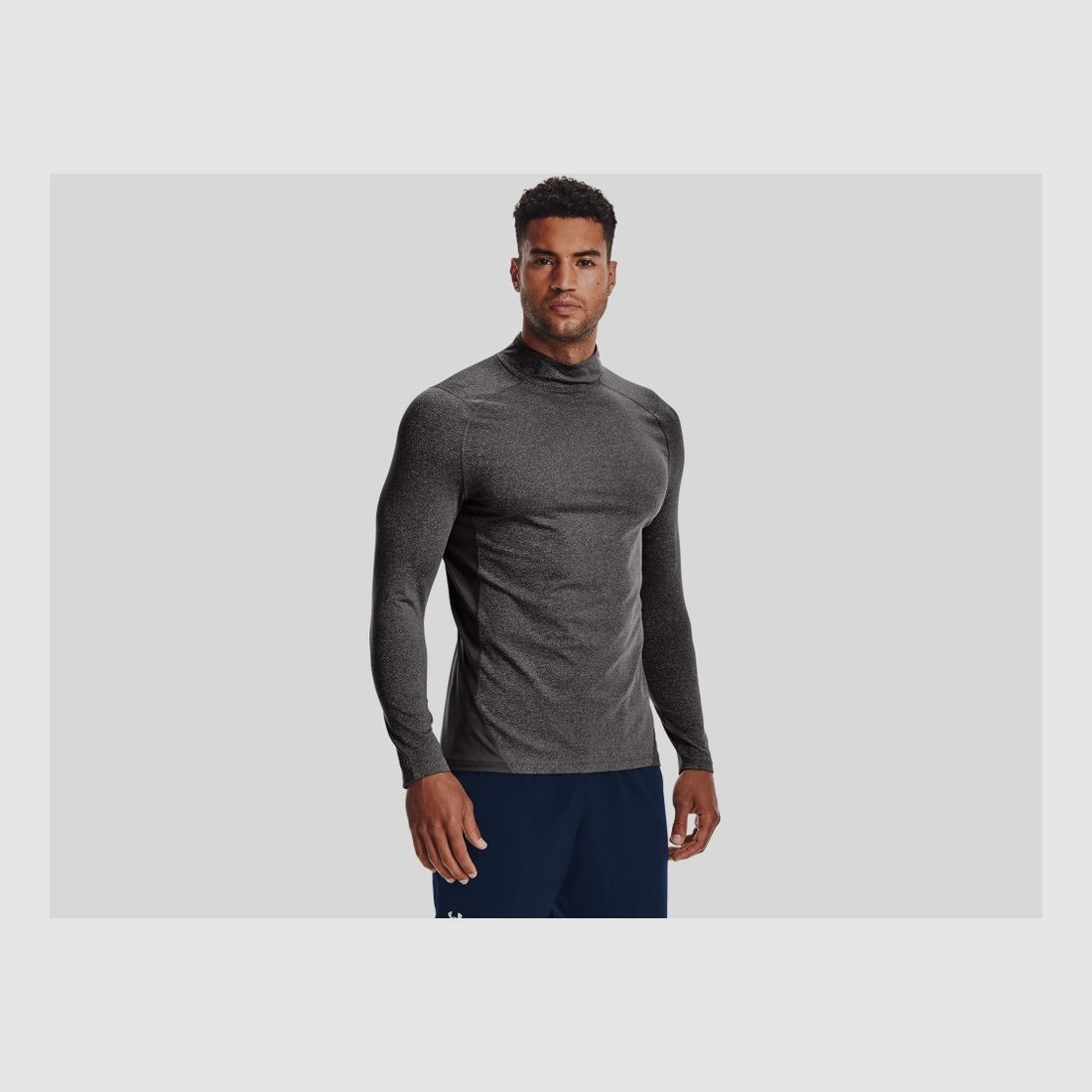 Under Armour ColdGear Armour Fitted Mock Longsleeve T-Shirt Charcoal M