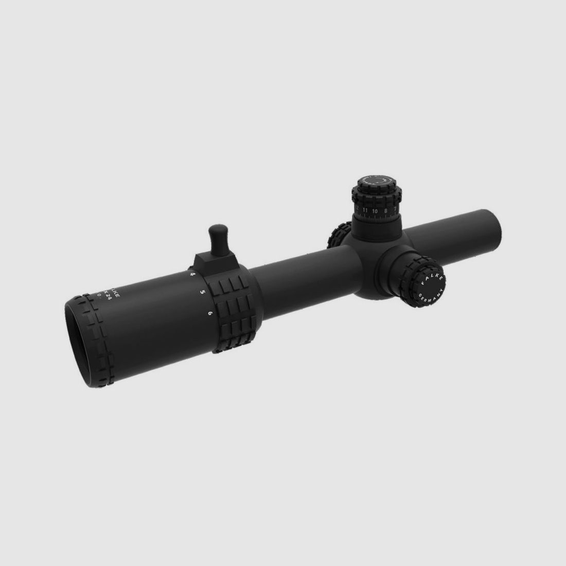 Zielfernrohr Falke 1-6X24 TAC Mil Dot Absehen 30 mm Tubus mit gekrĂ¶pfter Schmeisser QSM Monoblock Montage fĂĽr Weaver- Picatinnyschienen