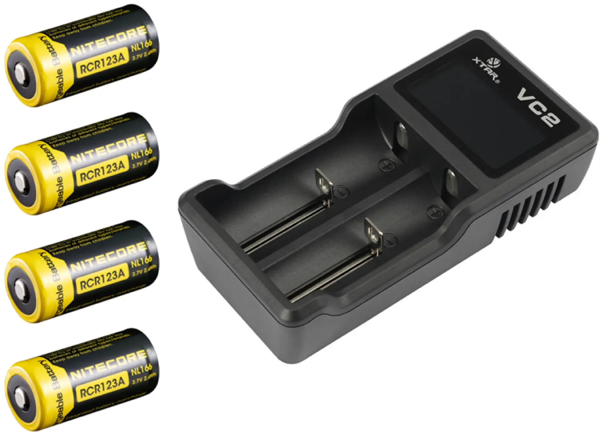 Ladegerät mit passenden Lithium Akkus CR123