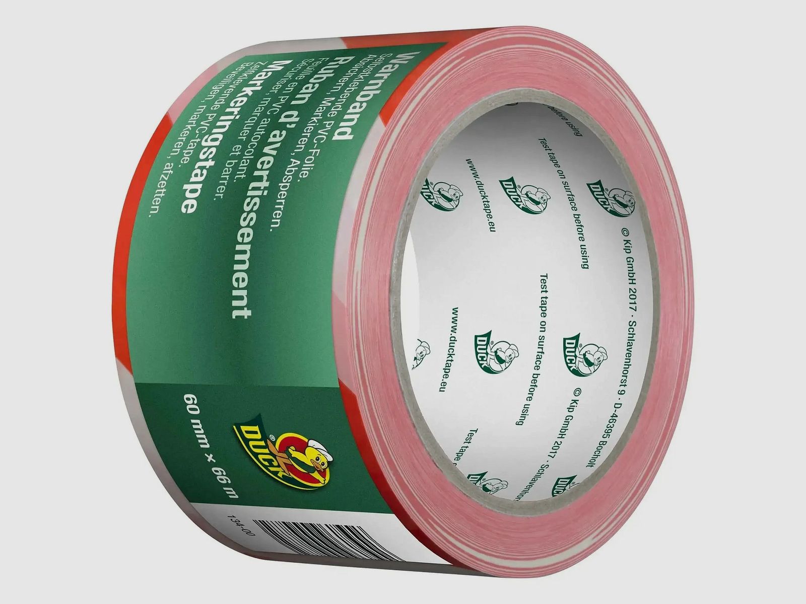 Duck Tape cinta de advertencia 60 mm x 66 m rojo blanco