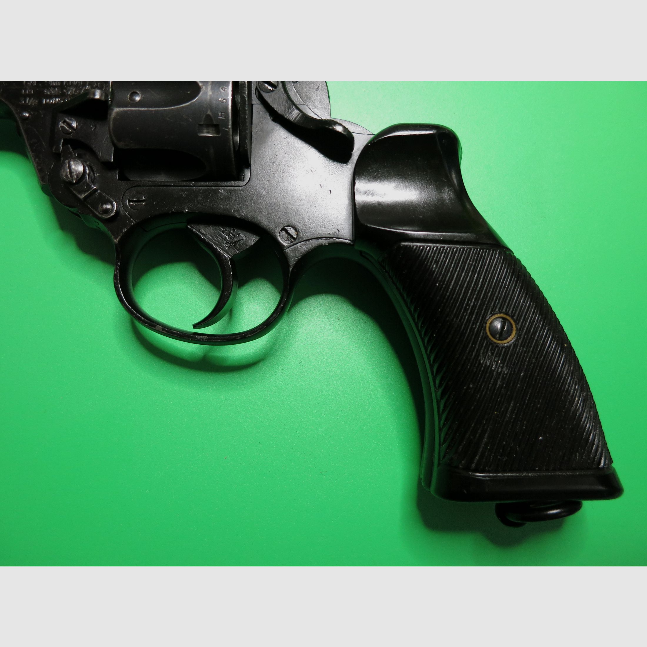 Orig. Enfield No. 2 Mark I. ORION Schreckschußrevolver 9mm R Knall, “War Finish”, absolute Rarität, PTB257, super selten!      #38