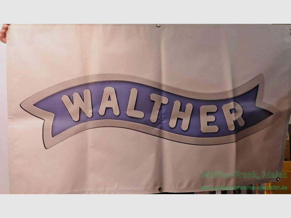 Walther - Banner publicitario de Ulm con el logo de Walther en lona de camión
