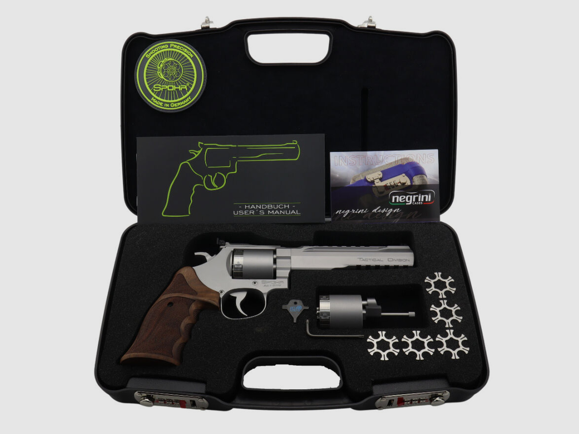 Spohr L562 Tactical Division Stainless Revolver mit Wechseltrommel 9mm Made in Germany