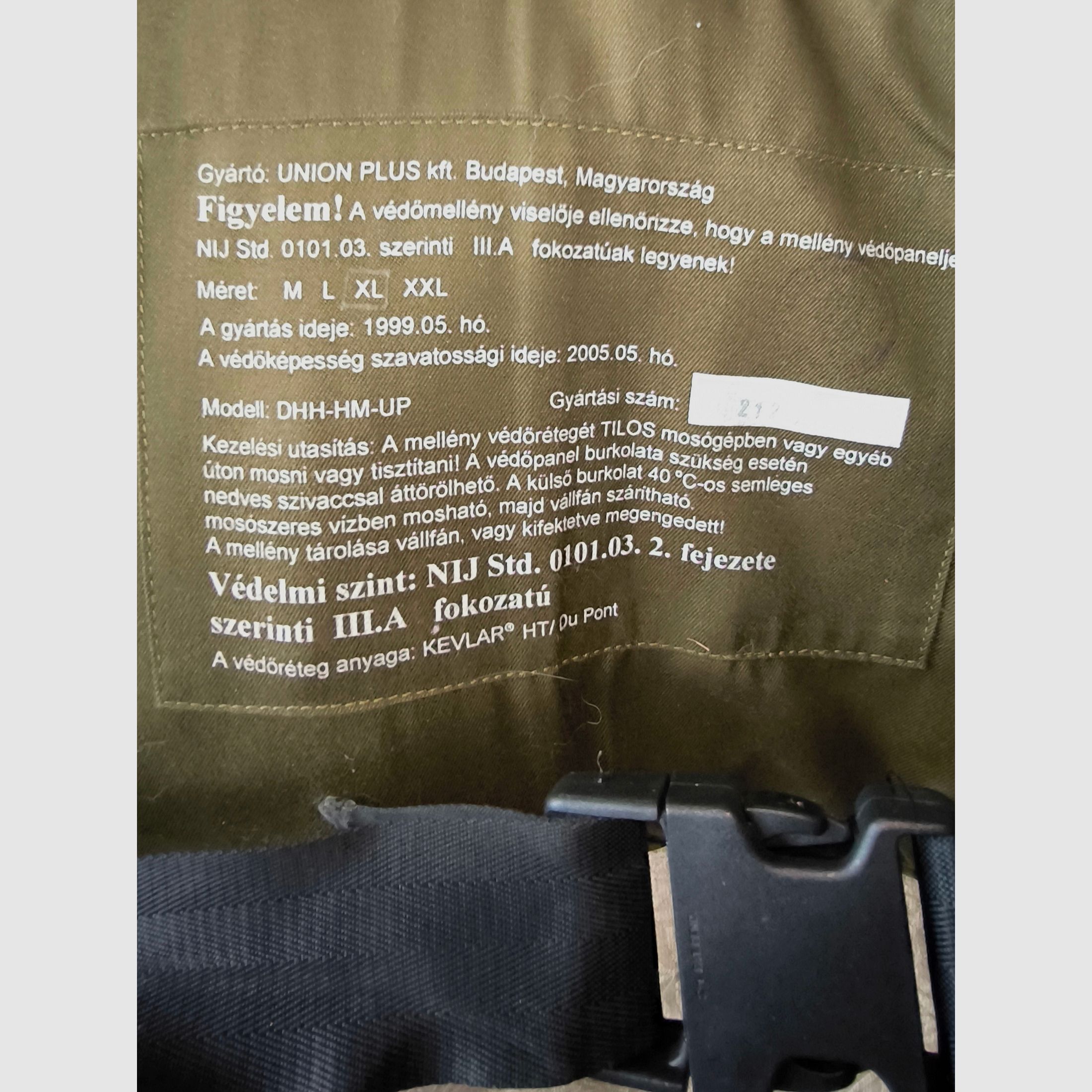 Węgierska balistyczna kamizelka ochronna SK3, sprzedawana jako obiekt dekoracyjny lub dla graczy w paintball!! Uwaga!! Proszę dokładnie przeczytać!!