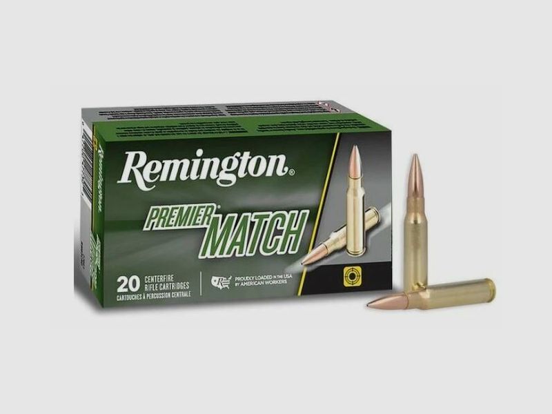 REMINGTON AMMUNITION .308 WIN 168GR PREMIER MATCH MATCHKING OTM VPE: 20 - 200 available immediately +50€ ADR shipping - 200 shots RRP: 550€