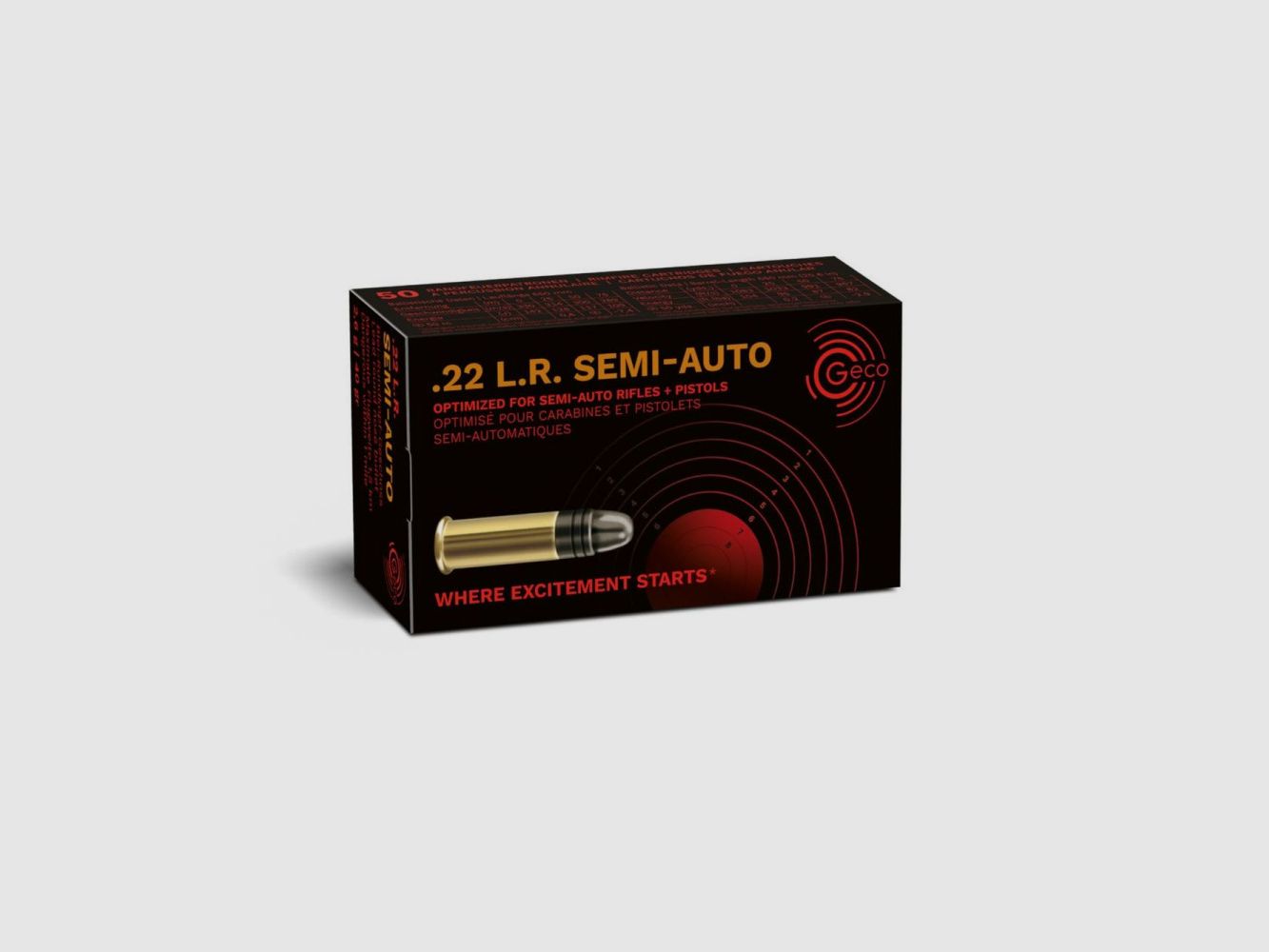 GECO Ammo .22 LR Geco Semi Auto 2.6 g / LRN 40 gr VE50