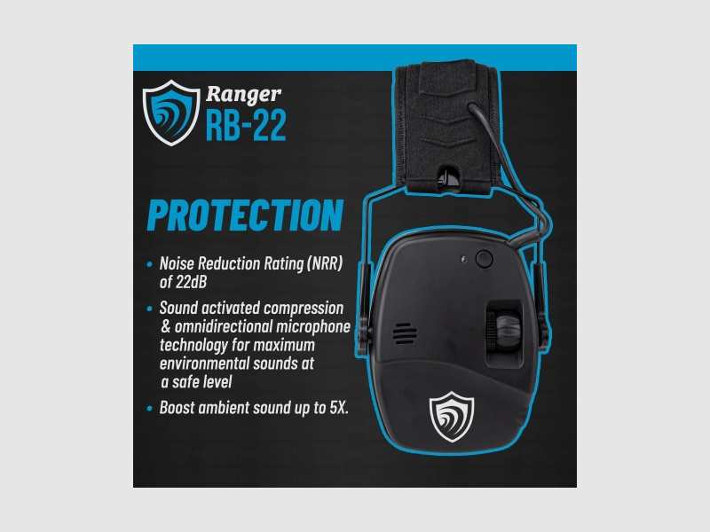 Protection auditive active Otis avec Bluetooth, noire