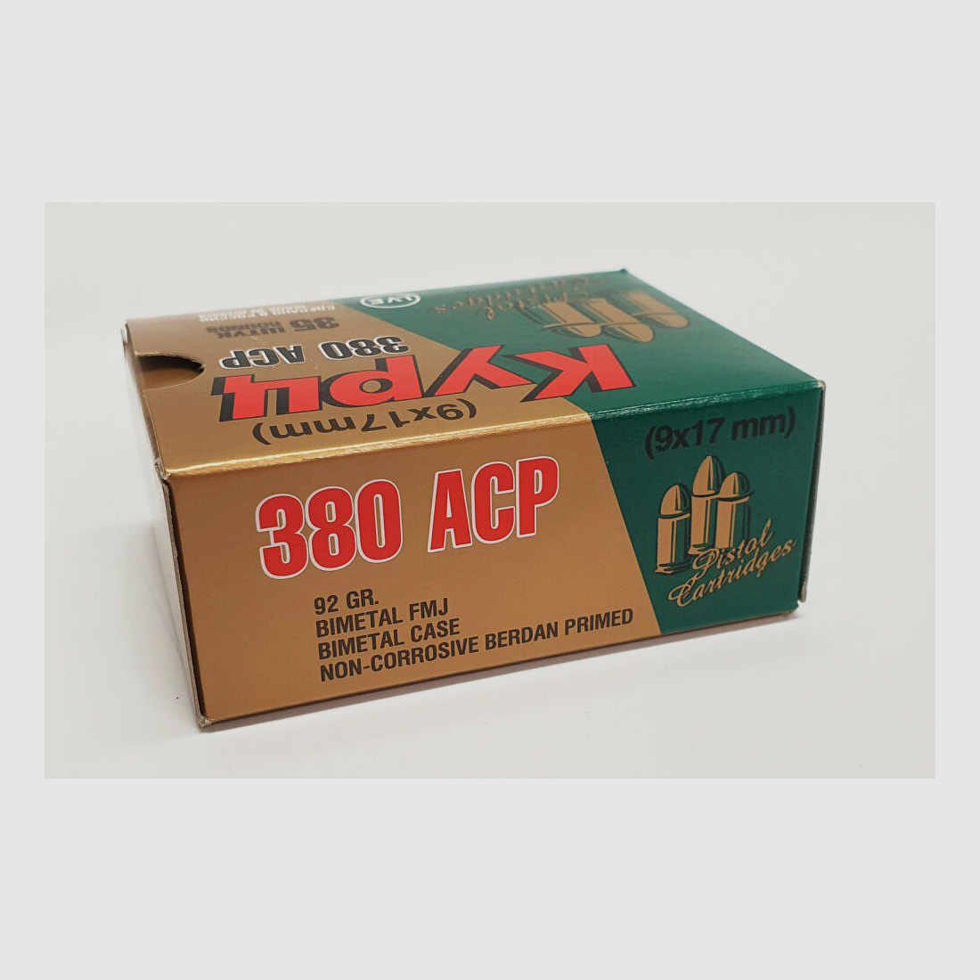 JSC "NOVOSIBIRSK CARTRIDGE PLANT" & LVE "LOW-VOLTAGE EQUIPMENT CO" Munition JSC 380 BROWING COURT / 9mm kurz FMJ 92grs non-corrosive 1.680 Schuss in ARMY Munitionsbox