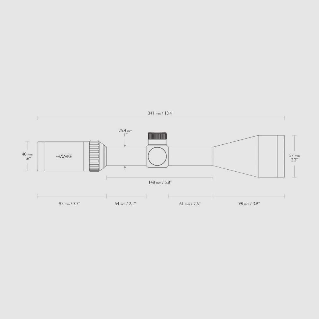 Hawke Vantage IR 4-12x50 MIL-DOT Absehen, Mittelrohr 25,4mm / 1", 14250