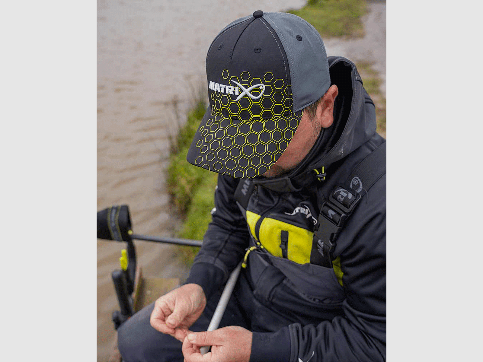 CZAPKA – MATRIX – HEX PRINT BASEBALL CAP Czarna, zdjęcie 6 z 6