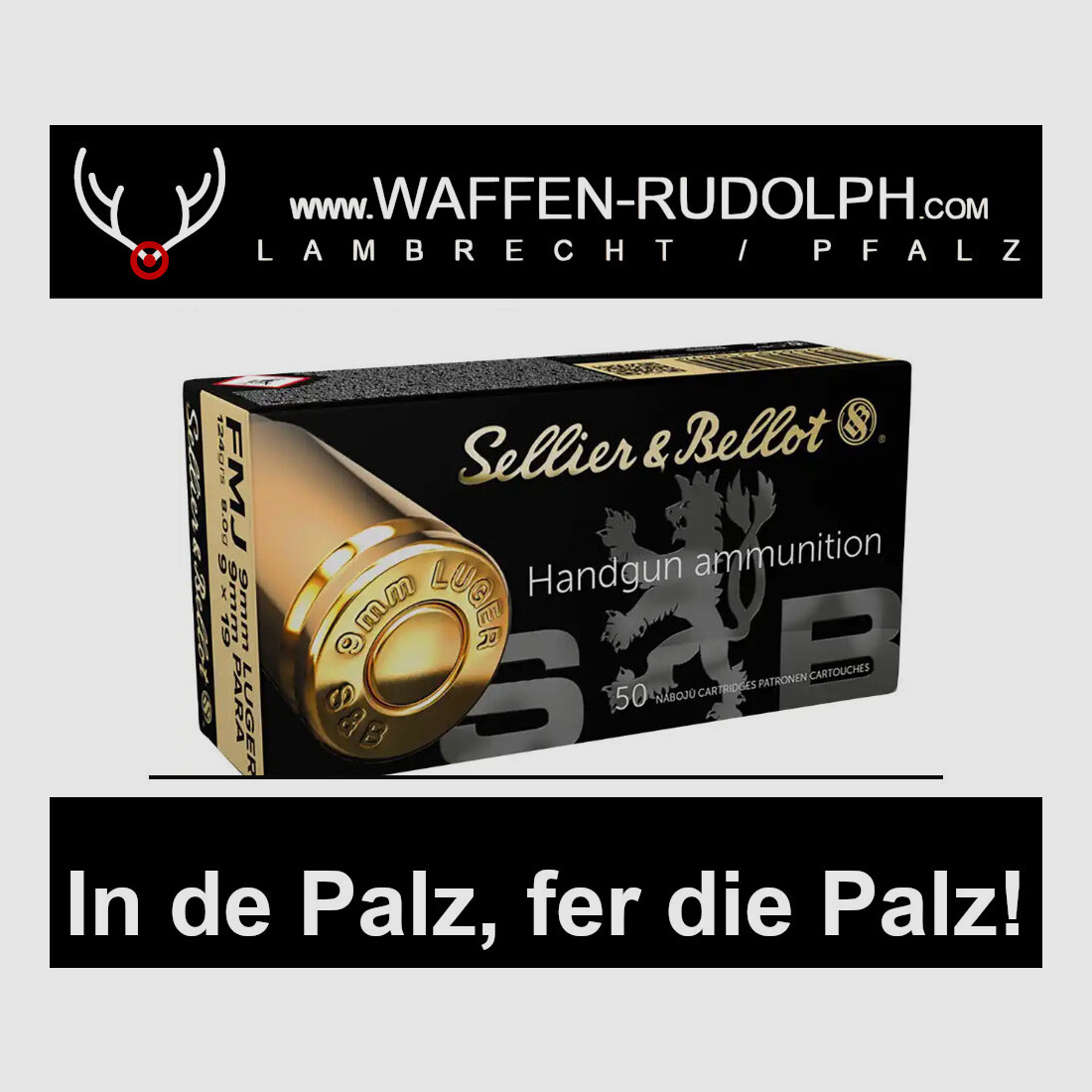 Sellier & Bellot 9mm Luger 8,0g/124grs. VPE 50 Schuss Vollmantel