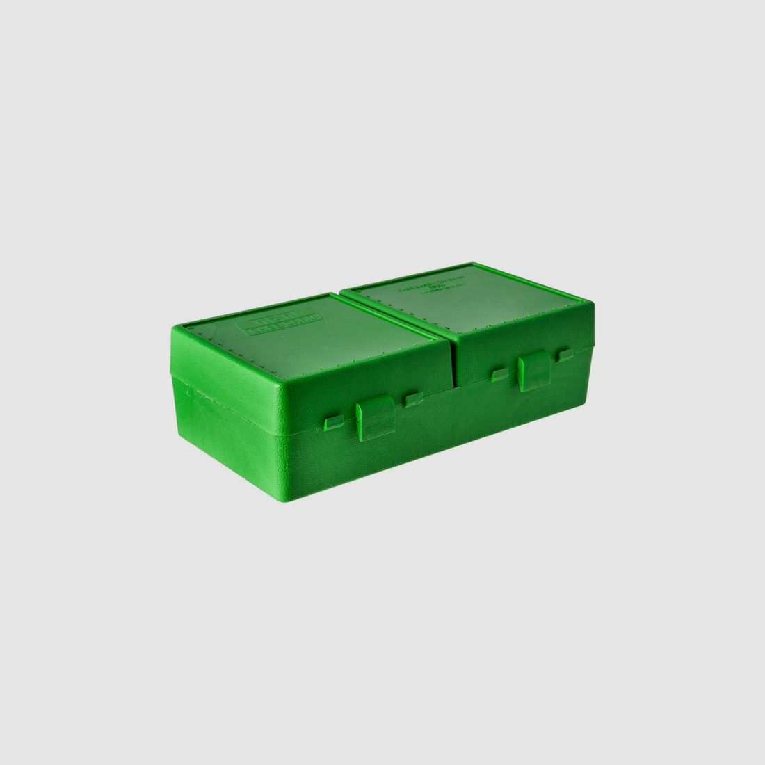Caja de cartuchos MTM RS-200-10 verde con tapa abatible para 200 cartuchos .223 y otros.