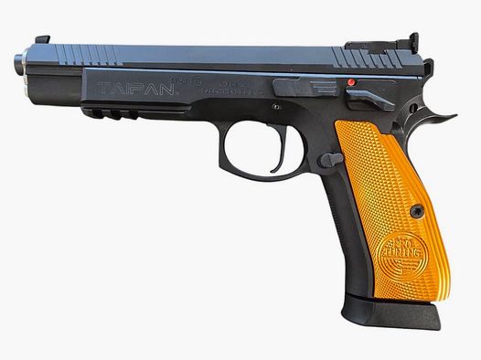 CZ 75 Pro Tuning Pistole Taipan Orange- 9mm Pistole - halbautomatische Pist Angefertigtes Präzisionsmonster in 9mm Luger - sofort verfügbar