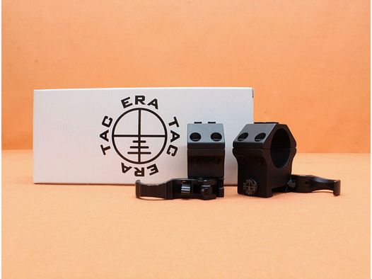 Recknagel Era-Tac QD Montageringe 30mm (T1003-0013) mit Hebel, Alu schwarz, BH=13mm für Picatinnyprofil