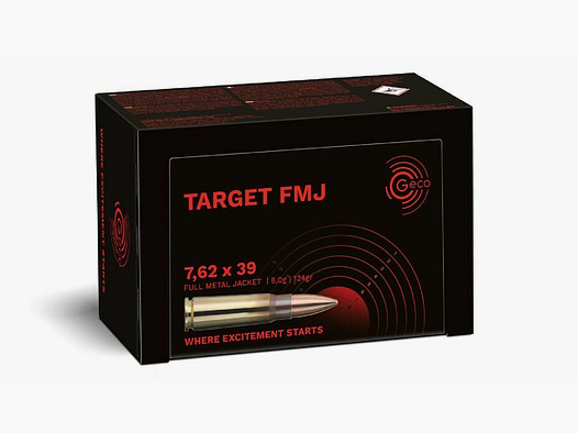 Geco Target FMJ 8.0g/124grs à50 7.62X39