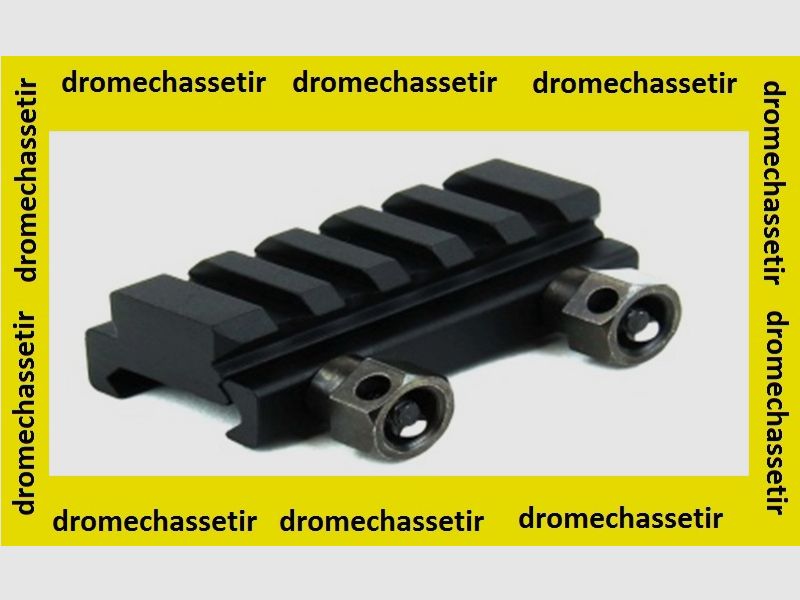 Rehausseur de 12mm de hauteur, picatinny en 21mm de largeur, longueur 6cm, noir, billede 1 af 2