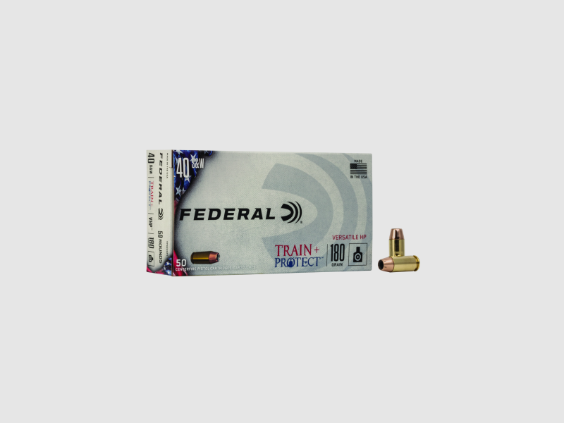 Federal Pistol Ammunition .40 S&W 11.7g Jacketed Hollow Point Train + Protect