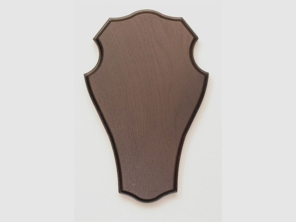 Rond hertenschild nr. 53, donker, 40x22 cm