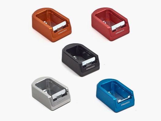 Armanov MPCZ2 base de cargador +2 rnd Elegancia para Shadow 2, SP-01, CZ 75, Color: Rojo