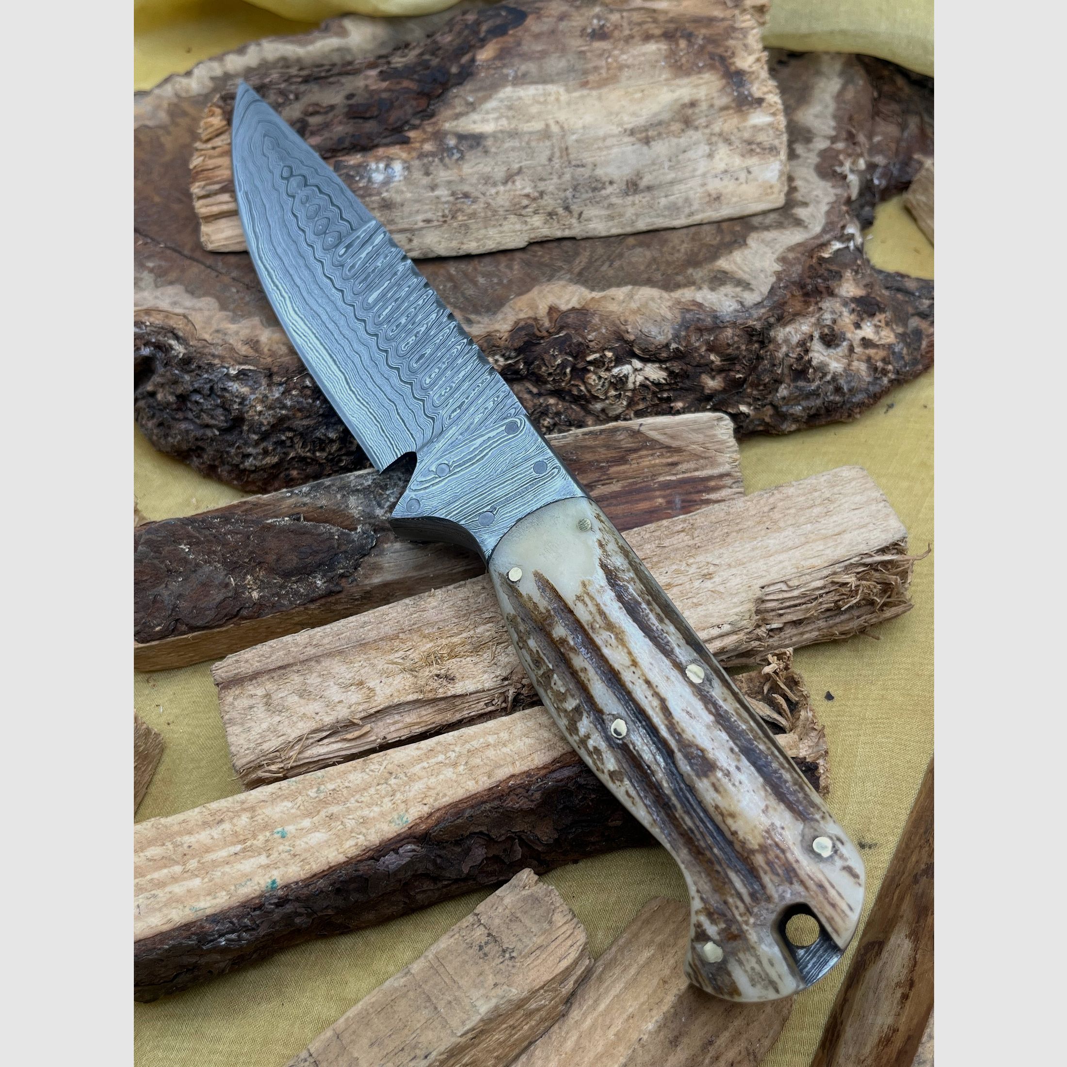 Jagdmesser Damaststahl 