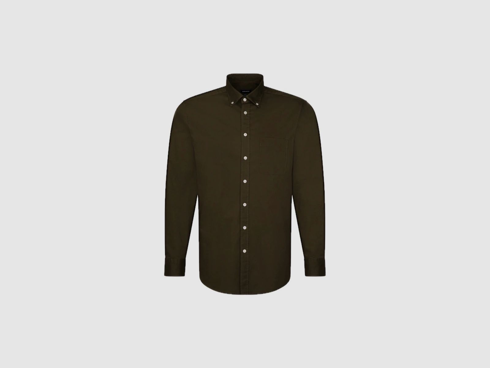 SEIDENSTICKER twill casual shirt in regular with button-down collar