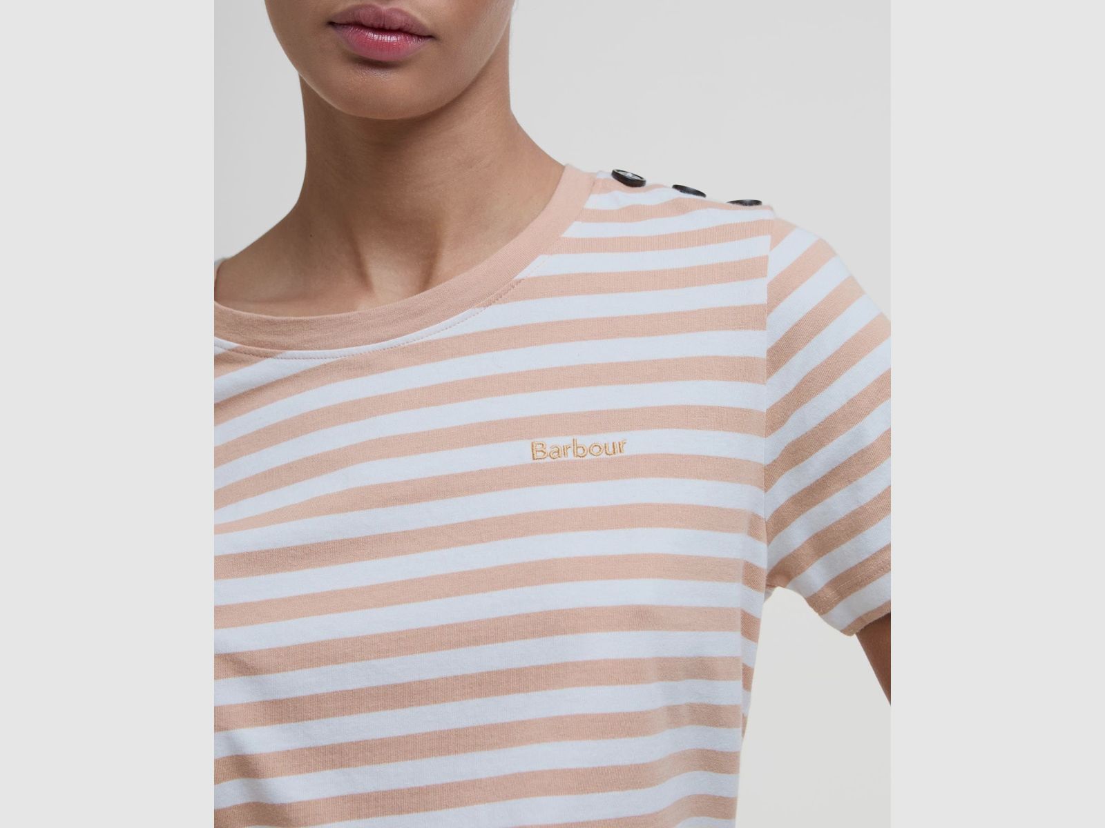 BARBOUR T-Shirt Ferryside Striped Toast