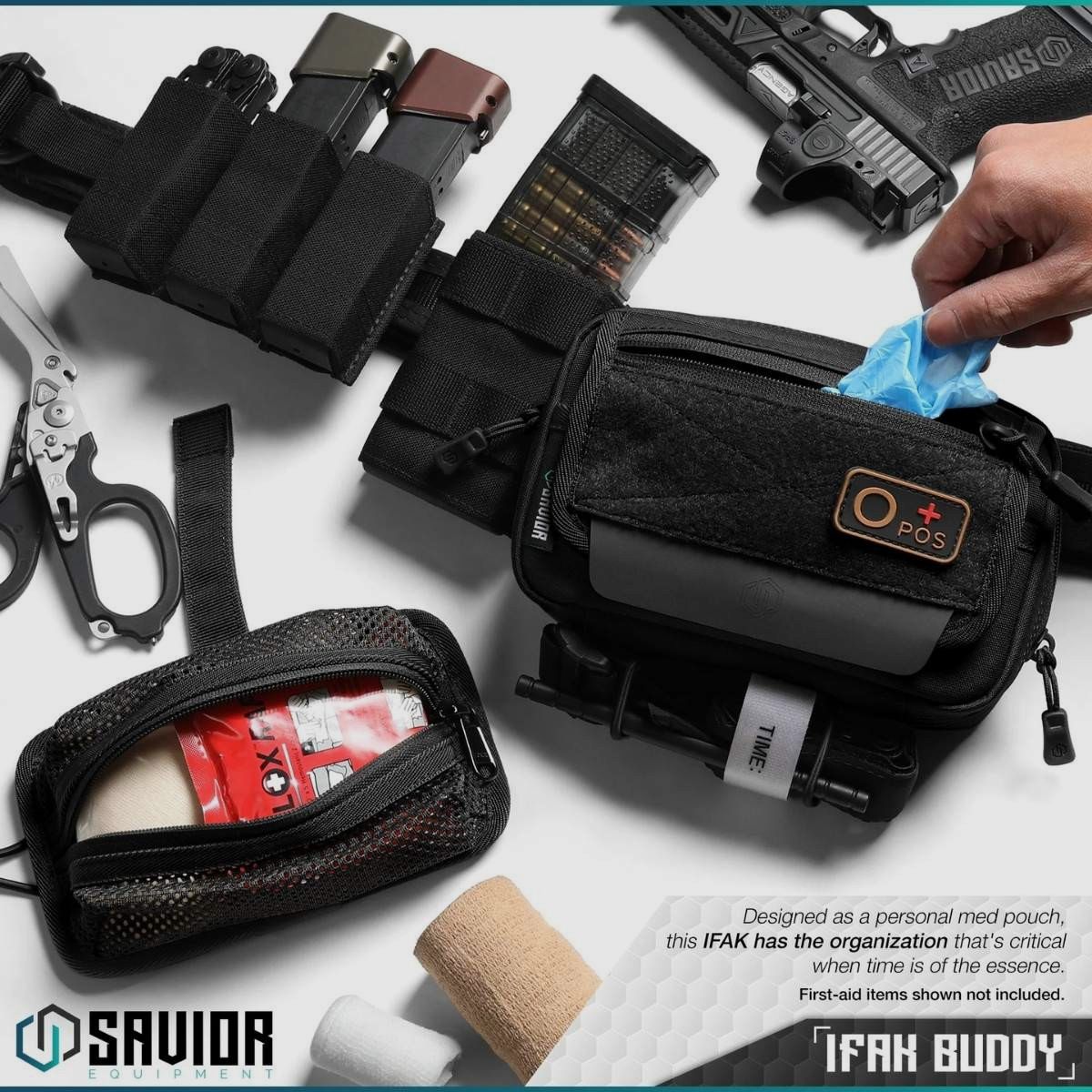 Savior - IFAK Buddy - Individual Medical Pouch - Czarny - SP-FD-IFAK8X5-BK, zdjęcie 3 z 6