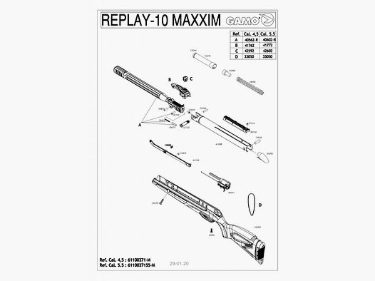 41762 - Ladegruppe GAMO Replay 10 Maxxim 19.9J 4.5 mm