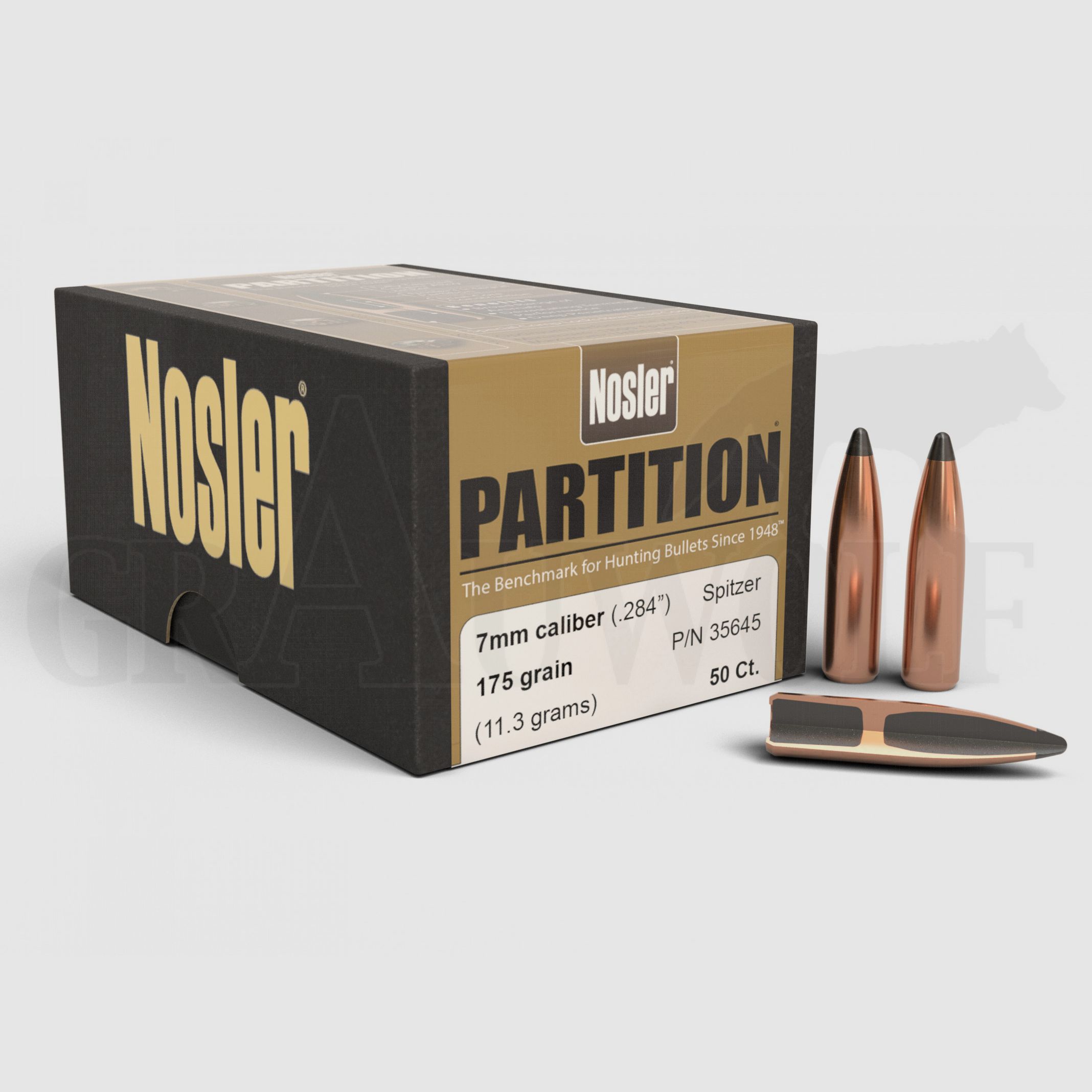 .284 / 7 mm 175 gr / 11,3 Nosler Partition Balas 50 piezas