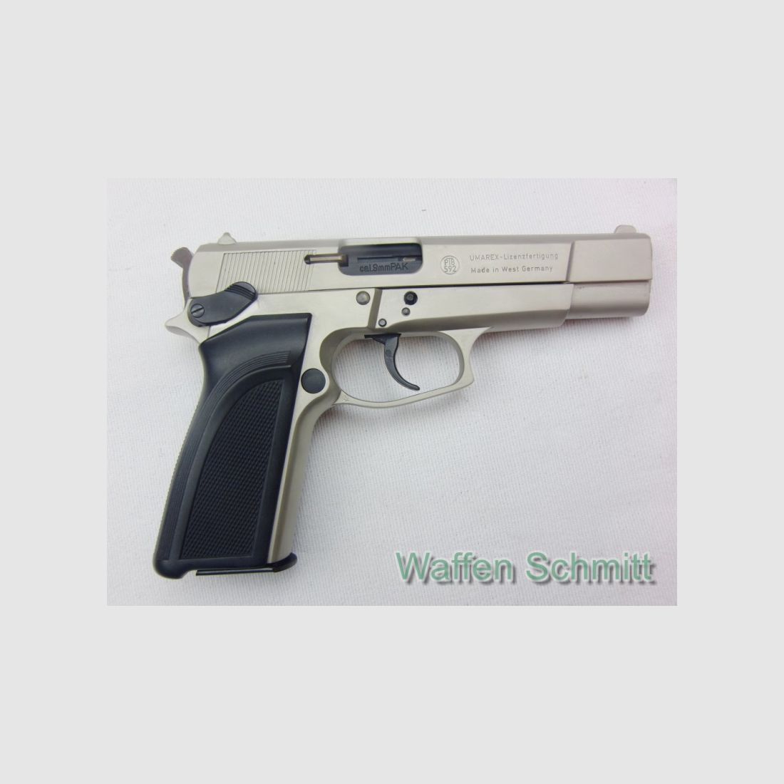 Schreckschußpistole Browning GPDA, Kaliber 9mm P.A.K., vernickelt im Originalkoffer.TOP!!!