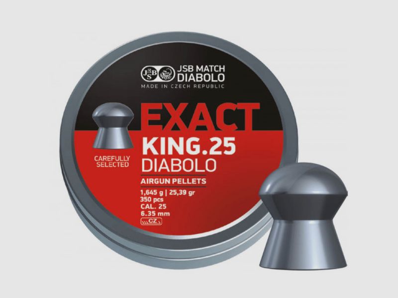 JSB EXACT KING - 6,35MM / .25 - 1,645G / 25,39 GRS. - 350 SCHOTEN