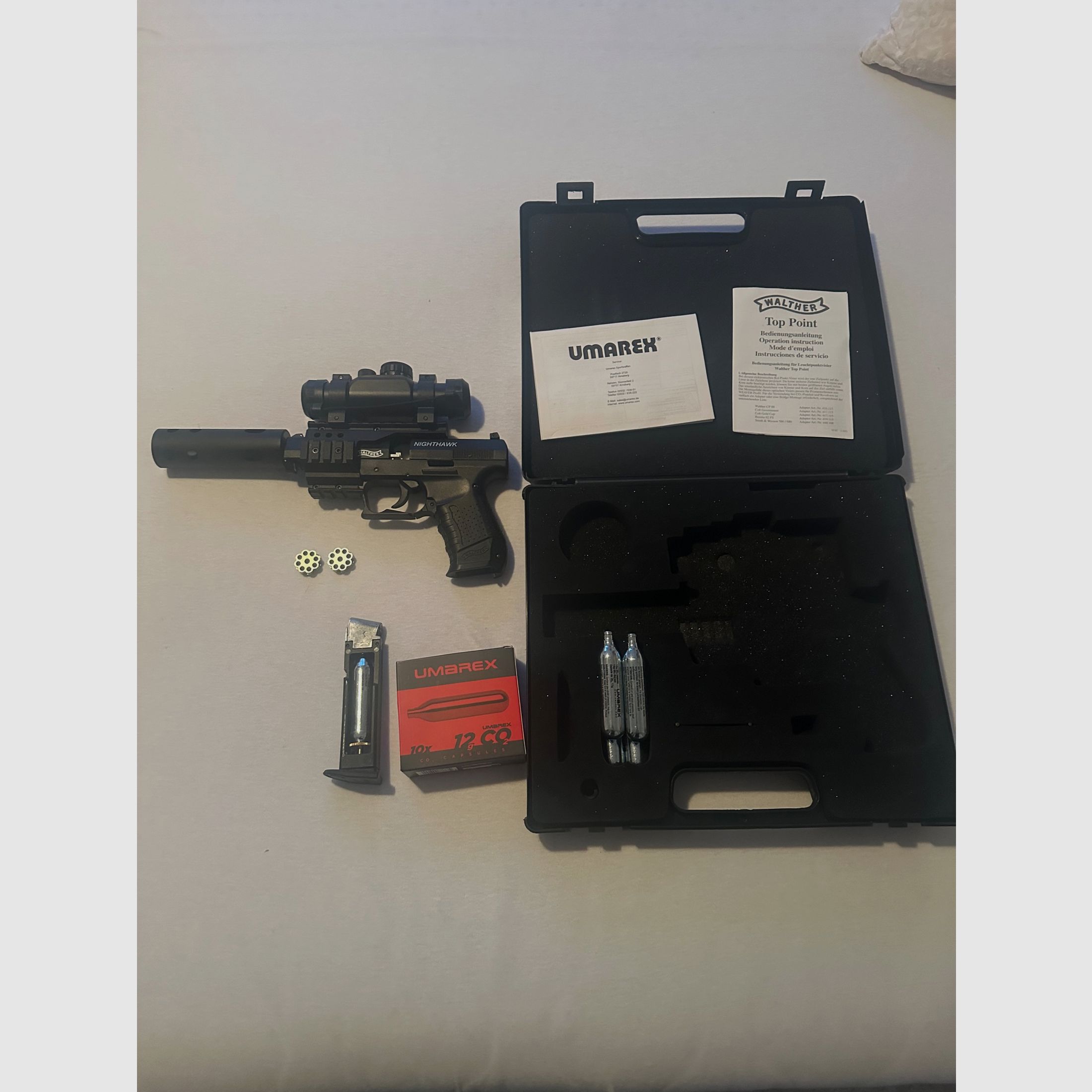 Pistola Walther CO2 NightHawk 4,5 mm, imagen 1 de 4
